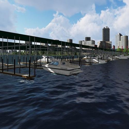 Dock finger - SHADED  - HSB Marine 