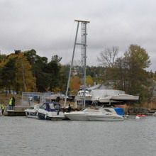 Gru su piattaforma galleggiante - MAST - BOATHANDLING SYSTEMS - di bordo