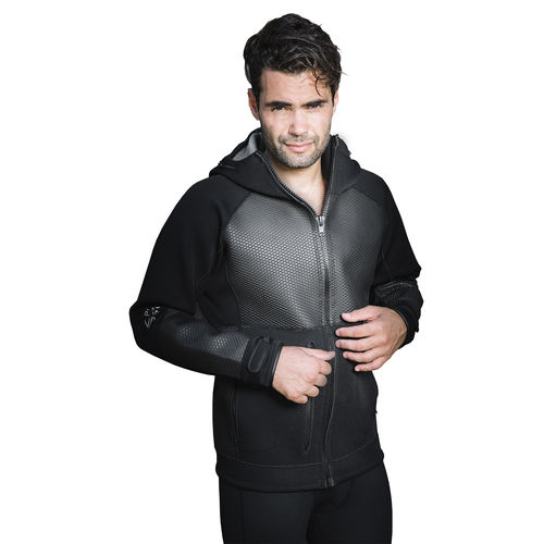 Giacca da navigazione - hoodie – black  - Platinum Sun - stand-up paddle board windsurf / termica / in neoprene