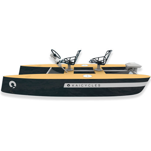 Lancia catamarano - FLY - KAICYCLES™ - fuoribordo / elettrica / con console centrale