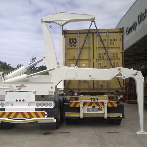 Carrello portacontainer - HC4020-DC-DS - SWINGLIFT - per cantiere navale / per terminale portuario / con caricamento laterale