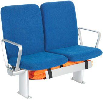 Sedile per nave passeggeri - RAVA - MK Seats GmbH - con braccioli / con schienale alto / 2 posti