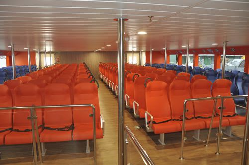Sedile per nave passeggeri - HR 1440 - Pullman Seat Systems - con braccioli / con schienale alto / su rotaie