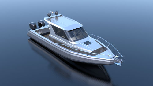 Barca da pesca e diporto fuoribordo - LEADER 968 - Qingdao Allheart Marine Co., Ltd. - bimotore / con cabina di pilotaggio / in alluminio