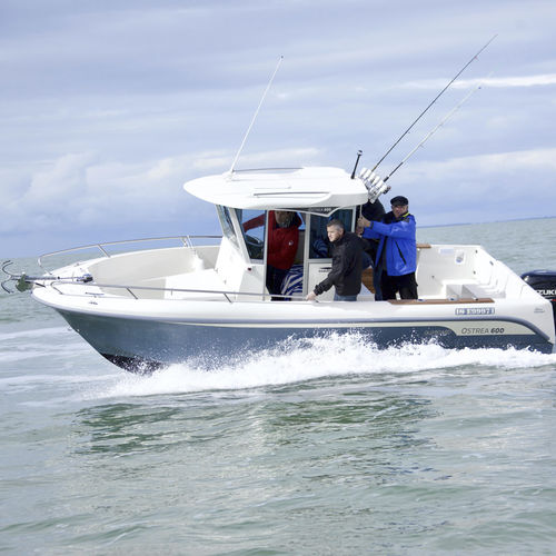 Barca open fuoribordo - OSTREA 600B - OCQUETEAU - con cockpit chiuso / da pesca sportiva / max. 7 persone