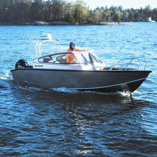 Runabout fuoribordo - DP 650 - ALUKIN - con dual console / bow-rider / open