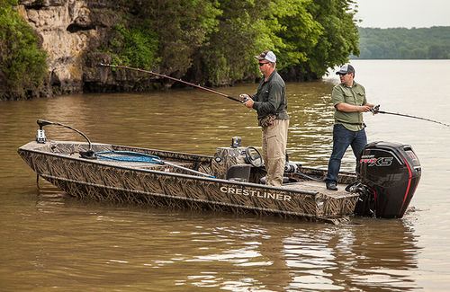 Jon boat fuoribordo - 2070 RETRIEVER SCHD - Crestliner - con console laterale / da pesca sportiva / in alluminio