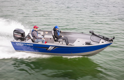 Bay boat fuoribordo - 1600 VISION TILLER  - Crestliner - da pesca sportiva / in alluminio / max. 5 persone