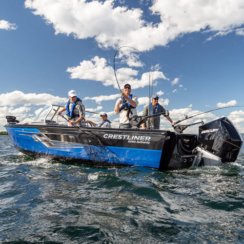 Bay boat fuoribordo - 2250 AUTHORITY - Crestliner - con dual console / da pesca sportiva / in alluminio