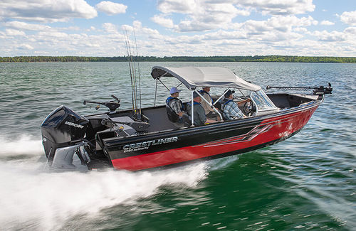 Bay boat fuoribordo - 2050 AUTHORITY - Crestliner - con dual console / da pesca sportiva / in alluminio