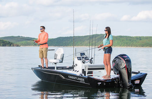 Bay boat fuoribordo - 2000  - Crestliner - con console centrale / da pesca sportiva / in alluminio