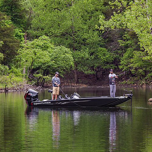 Bass boat fuoribordo - PT 20  - Crestliner - con console laterale / da pesca sportiva / in alluminio