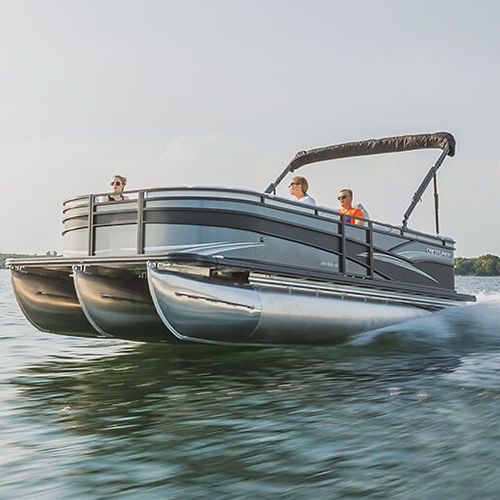 Pontoon boat fuoribordo - 240 RALLY DX  - Crestliner - tri-tube / da sci nautico / da pesca sportiva