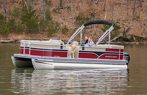 Pontoon boat fuoribordo - 180 CHASE - Crestliner - da sci nautico / da pesca sportiva / in alluminio