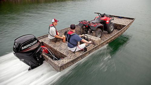 Jon boat fuoribordo - Roughneck 2070 Big River - Lowe - con console laterale / open / da pesca sportiva