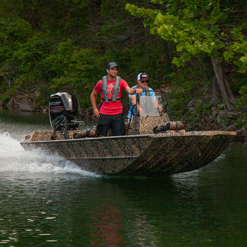 Jon boat fuoribordo - Roughneck 1860 Pathfinder - Lowe - con console laterale / open / da pesca sportiva