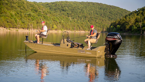 Jon boat fuoribordo - Roughneck 1860 Tunnel Jet - Lowe - con console centrale / open / da pesca sportiva