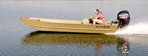 Jon boat fuoribordo - L1852MT  - Lowe - con console laterale / open / da pesca sportiva