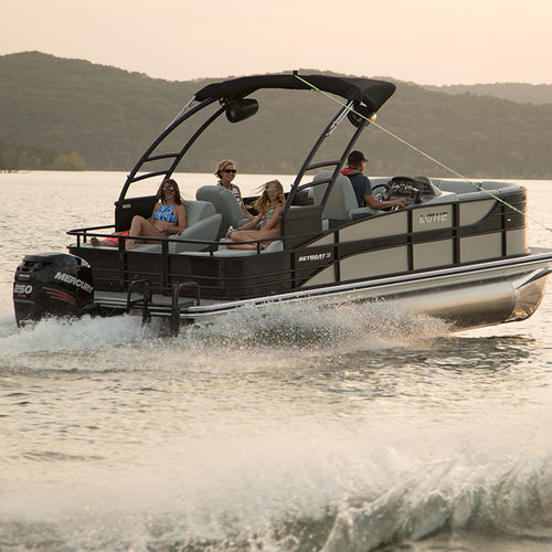 Pontoon boat fuoribordo - Retreat 230 RFL - Lowe - tri-tube / open / da sci nautico