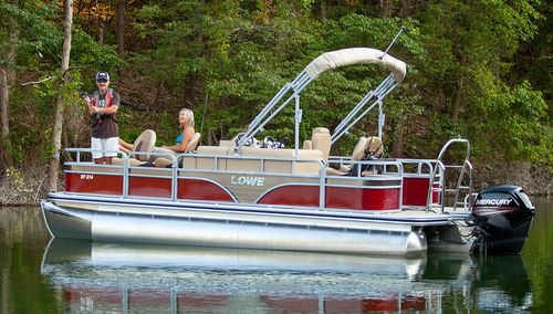 Pontoon boat fuoribordo - SF214 V - Lowe - tri-tube / open / con console laterale