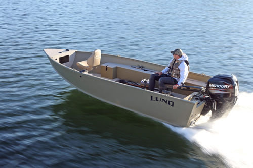 Lancia fuoribordo - 1600 ALASKAN - Lund - con console laterale / da pesca / in alluminio
