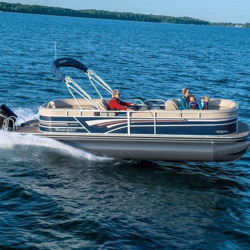 Pontoon boat fuoribordo - 243C - Ranger Boats - open / con console laterale / da pesca sportiva