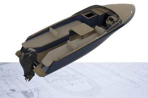 Runabout tender per super-yacht - ECLA 24 - CLYD Yacht Design - fuoribordo / con dual console / open