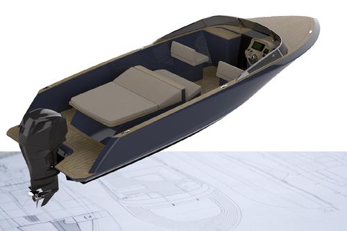 Runabout fuoribordo - ECLA 24 - CLYD Yacht Design - con dual console / open / in alluminio