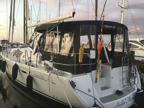 Tendalino parasole per barca - KAPELL ANNAT - per cabina di pilotaggio / bianco / rosso