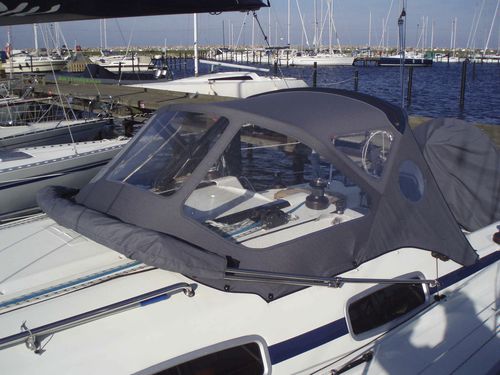 Capote di tuga per barca a vela - Bavaria 35 - KAPELL ANNAT - per cabina di pilotaggio / con struttura in acciaio inossidabile / blu