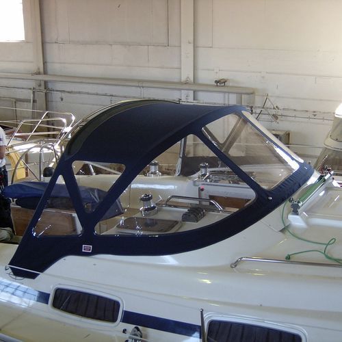 Capote di tuga per barca a vela - Bavaria 42 - KAPELL ANNAT - per cabina di pilotaggio / con struttura in acciaio inossidabile / blu