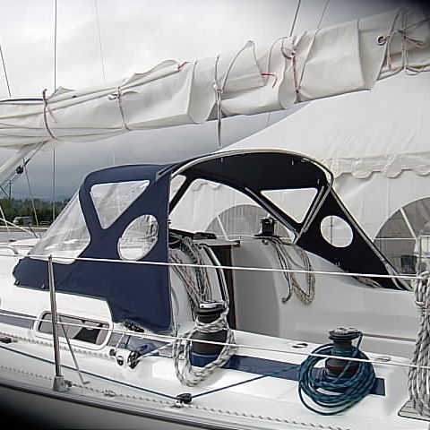 Capote di tuga per barca a vela - Bavaria 42 Match - KAPELL ANNAT - per cabina di pilotaggio / con struttura in acciaio inossidabile / blu