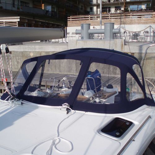 Capote di tuga per barca a vela - Bavaria 50 Vison - KAPELL ANNAT - per cabina di pilotaggio / con struttura in acciaio inossidabile / blu
