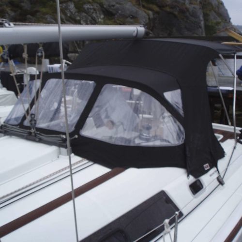 Capote di tuga per barca a vela - Oceanis 37 - KAPELL ANNAT - per cabina di pilotaggio / con struttura in acciaio inossidabile / nera