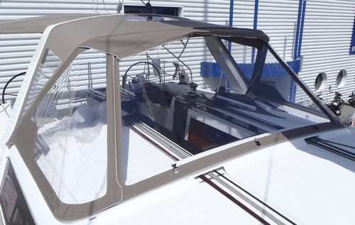 Capote di tuga per barca a vela - Oceanis 48 - KAPELL ANNAT - per cabina di pilotaggio / con struttura in acciaio inossidabile / marrone