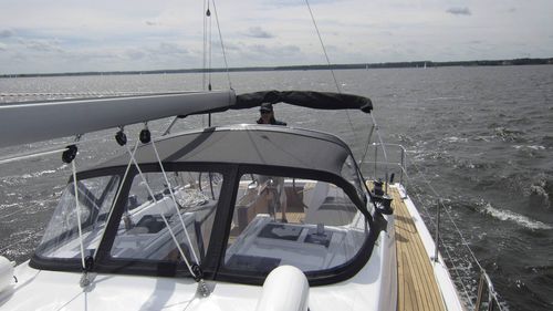 Capote di tuga per barca a vela - 415  - KAPELL ANNAT - per cabina di pilotaggio / con struttura in acciaio inossidabile / nera