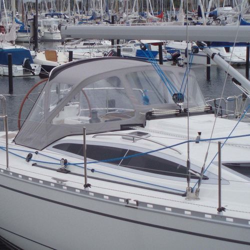 Capote di tuga per barca a vela - Delphia 37 - KAPELL ANNAT - per cabina di pilotaggio / con struttura in acciaio inossidabile / grigia
