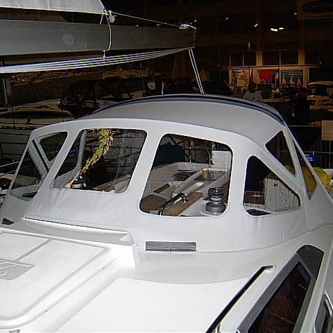 Capote di tuga per barca a vela - Delphia 40 Sprayhood - KAPELL ANNAT - per cabina di pilotaggio / con struttura in acciaio inossidabile / bianca