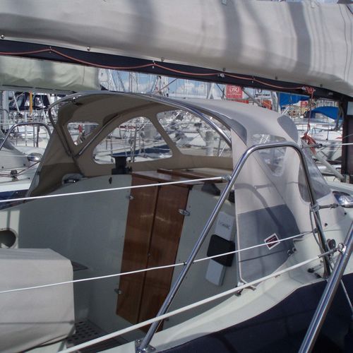 Capote di tuga per barca a vela - Maxi 95 - KAPELL ANNAT - per cabina di pilotaggio / con struttura in acciaio inossidabile / bianca
