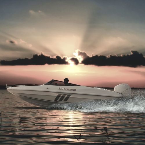 Runabout fuoribordo - 19 GTO - Fletcher Boats - con dual console / bow-rider / open