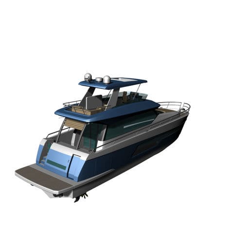 Motor-yacht da crociera - Majestic 15 - KND Naval Design - con fly / POD drive / in alluminio