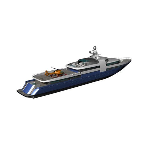 Mega-yacht da crociera - Majestic 82 - KND Naval Design - raised pilothouse / in alluminio / con eliporto