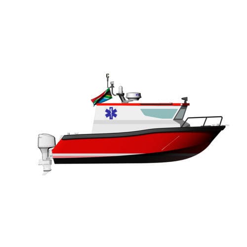Barca professionale idroambulanza - Seasaver 7.5 - KND Naval Design - fuoribordo / in alluminio / con scafo rigido