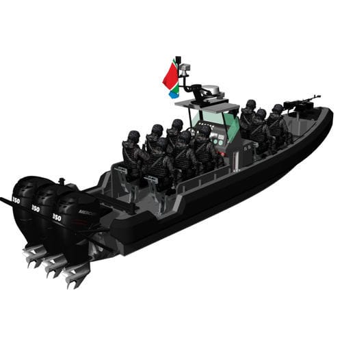 Barca professionale patrol boat - SHADOWHAWK 10 - KND Naval Design - fuoribordo / in alluminio / con scafo rigido