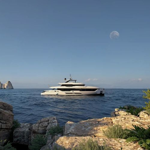 Super-yacht da crociera - DOM133 - Baglietto spa - con cabina di pilotaggio / dislocante / in alluminio