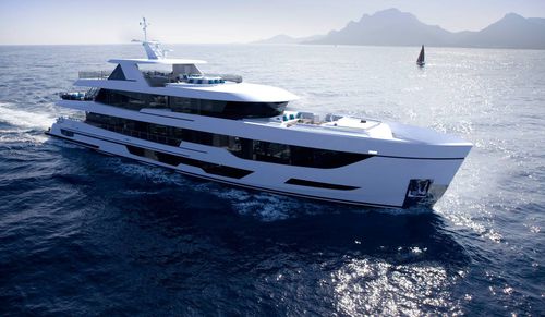 Super-yacht da crociera - 147' ATRIUM - Burger Boat Company - con cabina di pilotaggio / in alluminio