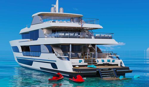 Super-yacht da crociera - 142' ATRIUM - Burger Boat Company - con cabina di pilotaggio / in alluminio