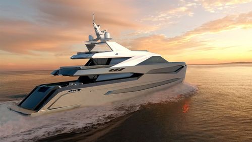 Super-yacht sportivo - 42m - Brythonic Yachts - con scafo planante / in alluminio / con piscina