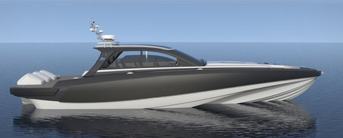 Cabinato fuoribordo - BLADERUNNER 45 GTO - ICE MARINE - trimotore / hard-top / in carbonio