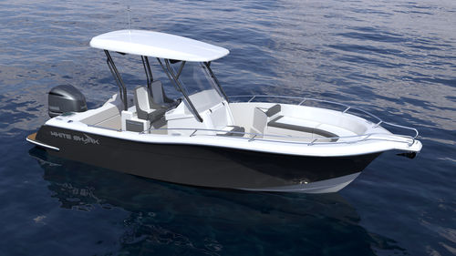 Barca open fuoribordo - 240 CC Evo - White-shark - con console centrale / da sci nautico / da immersione